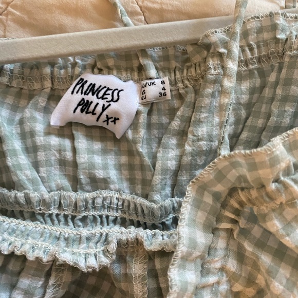 Princess Polly Green Gingham Shirred Babydoll Dress - Picture 2 of 4